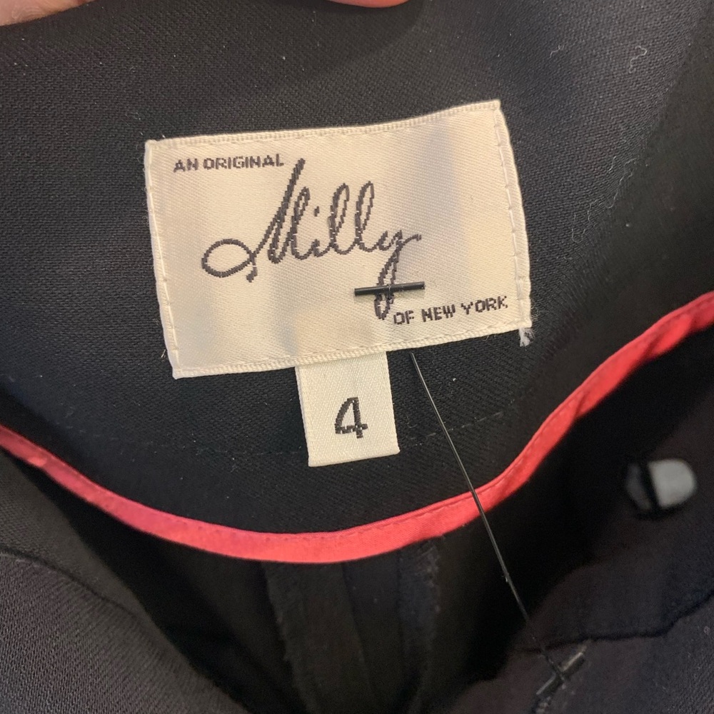 Milly black wide leg trouser pants